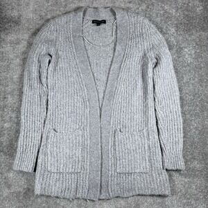 Banana Republic Cardigan Woman XS Gray‎ Open Front Alpaca Merino Wool Blend